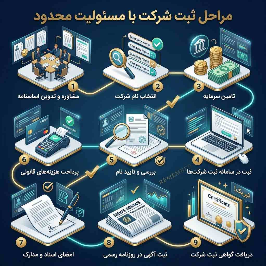 مراحل ثبت شرکت با مسئولیت محدود